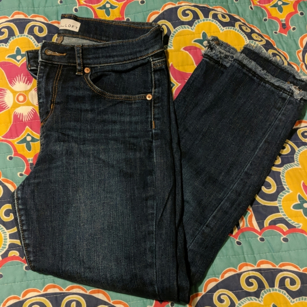 Frayed Hem Loft Crop Denim